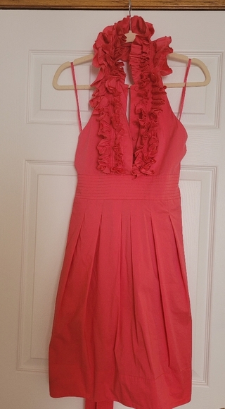 BCBGMaxAzria Ruffle Halter dress - Picture 1 of 5
